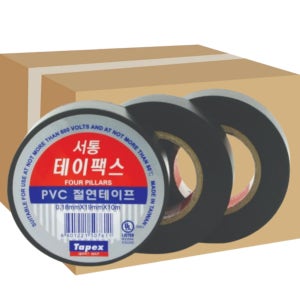 서통 전기테이프 테이팩스 절연 흑색 1박스 250EA 배선 PVC