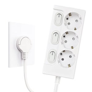 원스탑 제로갭 국산 슬림 납작 멀티탭 3구 개별스위치 멀티콘센트 5m, 화이트, 1개