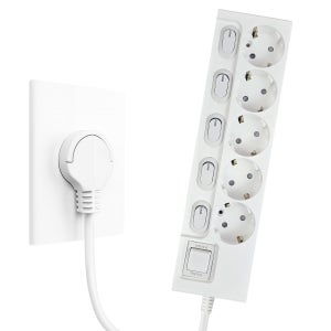 원스탑 제로갭 국산 슬림 납작 멀티탭 5구 개별스위치 멀티콘센트 5m, 화이트, 1개