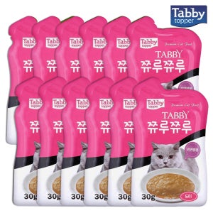 테비토퍼 쮸루쮸루 고양이 간식 추르 도미, 30g, 12개