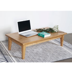 원목 좌식책상 거실테이블 미니멀 디자인 24T 국내생산 800x800mm, 전체오크