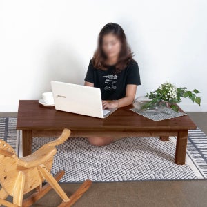 원목 좌식책상 거실테이블 미니멀 디자인 24T 국내생산 1200x600mm, 전체월넛