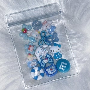 랜덤 블루 파랑 파우치 파츠 세트 귀여운 피규어 포코포코케이스파츠