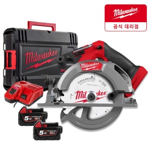 밀워키 충전원형톱 165MM 18V M18 FCS552-502X 5.0Ah 배터리2개