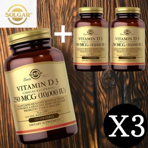 (2+1병)솔가 비타민D 콜레칼시페롤 1000IU 25mcg 120 베지캡슐 Solgar