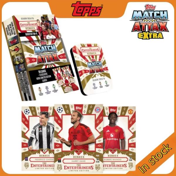 TOPPS 2024-25 축구 스타 카드 TOPPS MATCH ATTAX 유럽 챔피언십 축구 스타 컬렉션 카드 작은 철 상자 팬 선물