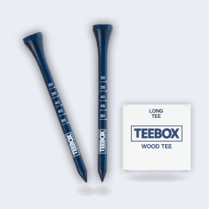 TEEBOX 나무 골프티 꽂이 30개입 눈금 표시 네이비 컬러 우드티