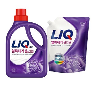 리큐 얼룩제거 올인원 세탁세제 2.7L본품+2.1L리필