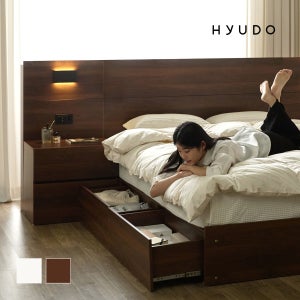 휴도 그윽한 선유 원목형 LED 호텔침대 서랍형 퀸 수납침대 프레임 Q