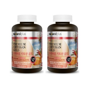 내츄럴플러스 프리미엄 키토산 파워 골드 순환 게껍데기가루 750mg 180캡슐, 2개