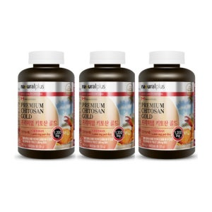 내츄럴플러스 프리미엄 키토산 파워 골드 순환 게껍데기가루 750mg 180캡슐, 3개