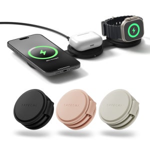 [36W PD 어댑터 증정] 사테치 Qi2 OntheGo 여행용 무선 충전기 15W 맥세이프 애플워치 3in1