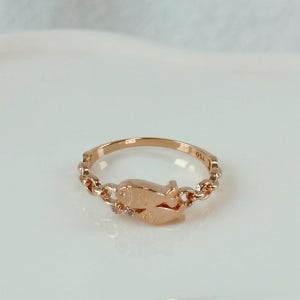 14k 18k 행운 사랑 애끼 물고기 반지