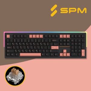 SPM 몽돌 키보드 PL108W 풀배열 블랙, 저소음 새벽축 택타일