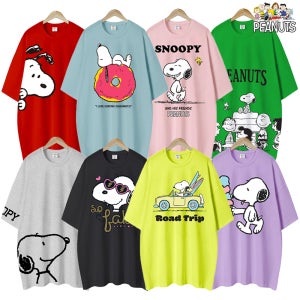 남여공용 피너츠 라이센스 오버핏 반팔티 커플룩 스누피