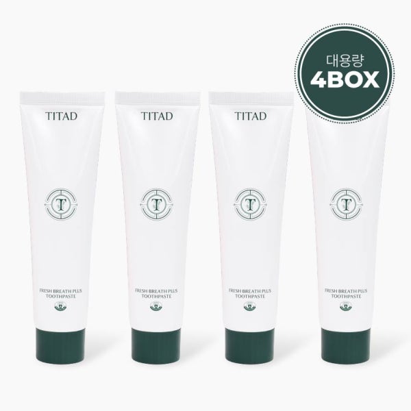 티타드 프레시 브레스 플러스 대용량 치약 180g 4개
