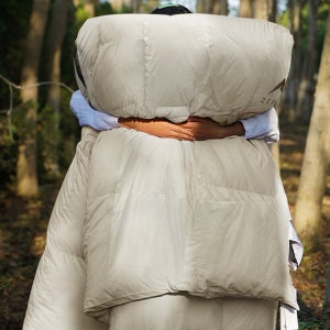 에어리스 침낭 1900g, 2500g 아이보리, 블랙 다우니실크페더 덕다운 캠핑 침낭