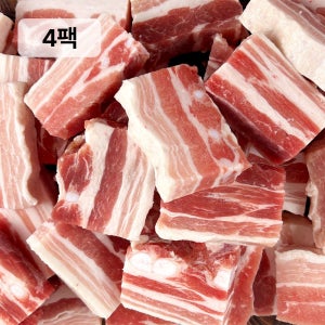 [겉바속촉] 구이용 냉동 수입산 벽돌삼겹살 삼겹 블럭삼겹살 4kg, 1개