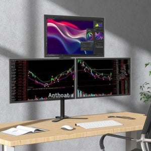 34 40 43인치 듀얼스크린 모니터 스탠드 상하 접합 기계식 암 펀치프리 데스크탑 멀티스크린 브라켓