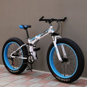 Javellokick 접이식 팻바이크 26인치 자전거 광폭 타이어 산악용 MTB 고성능 블랙-레드