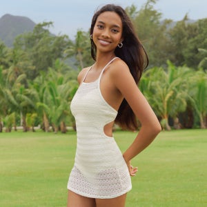 백 스트링 크로셰 모노키니 아이보리