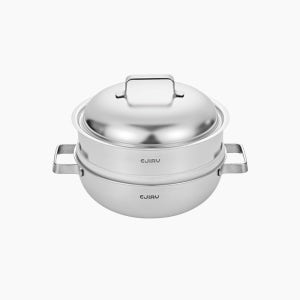 에지리 제노 무연마제찜기 파티웍 통5중 국내산 316스텐 인덕션 찜솥 24cm