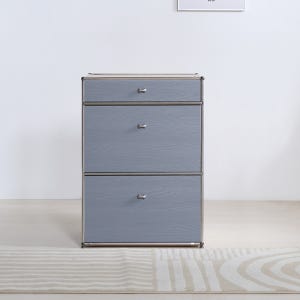 동서가구 오보에 원목 디바이더 아일랜드 서랍장 600, 3단, 그레이