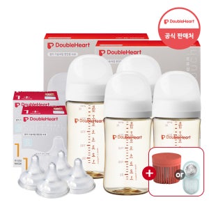 더블하트 모유실감 베이직&모먼트 240ml 트윈더블세트 (젖병4+젖꼭지4)