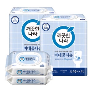 깨끗한나라 닥터비데 화장실용 물티슈 오리지널 캡형 46매, 10개