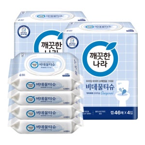 깨끗한나라 닥터비데 화장실용 물티슈 오리지널 캡형 46매, 12개