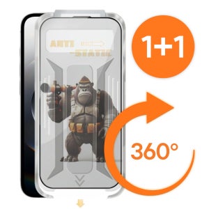 끼움 아이폰 360도 5초 초간단 부착 사생활 보호 프라이버시 필름 풀커버 액정 강화유리 15 프로 맥스 2매 + 가이드틀