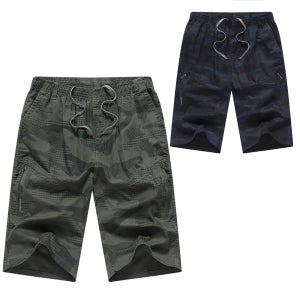 남성 7부 바지 카고 밀리터리 여름팬츠 끈조절 밴딩 면 반바지 V78