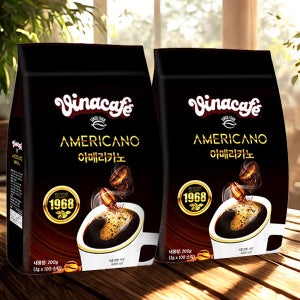 블랙 커피 여행 선물 비나카페 아메리카노 스틱 100T x2개 아이스커피 베트남 산미