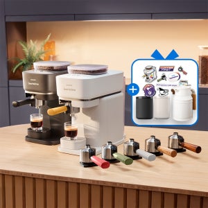 [공식몰 단독 혜택] 필립스 바리스티나 에스프레소 전자동 커피머신 포터필터+바리스타 세트(넉보관박스+모슈팟1L+리무버블 스티커)