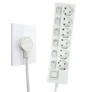 원스탑 제로갭 국산 슬림 납작 멀티탭 6구 개별스위치 멀티콘센트 7m, 화이트, 1개