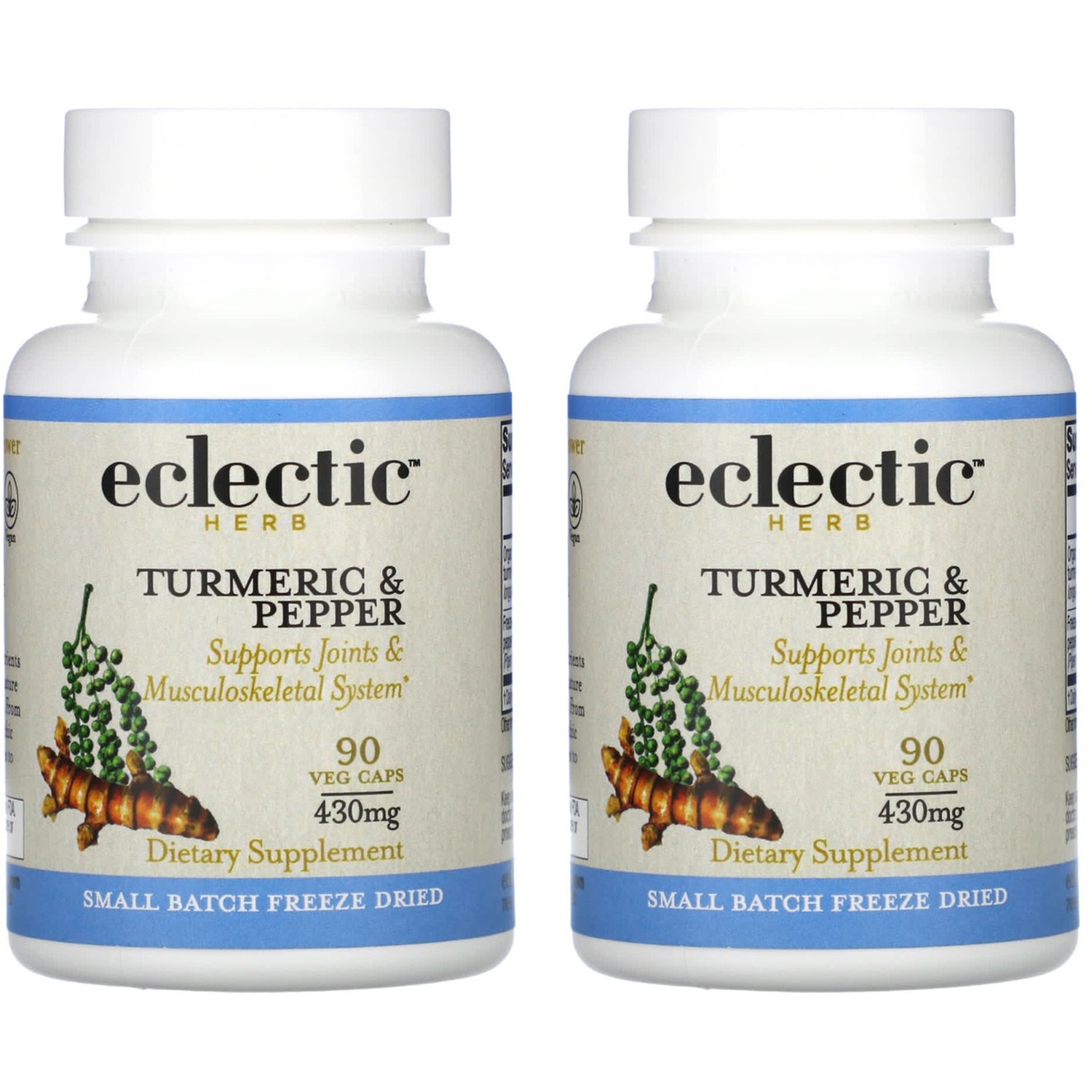 (2개세트) 에클렉틱 허브 동결건조 <b>터메릭 페퍼 430mg</b> 90베지캡슐
