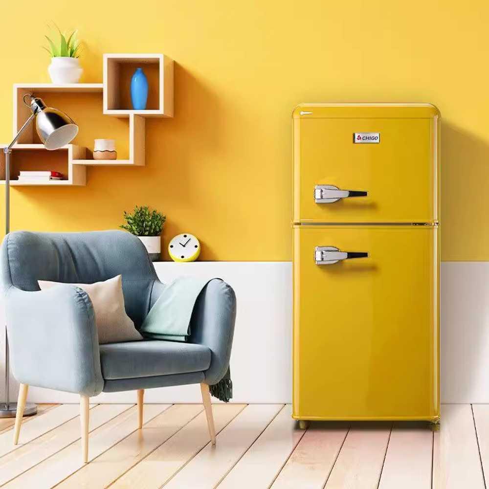 신혼부부 레트로 냉장고 복고풍 가전 1인용 홈카페 화이트 67