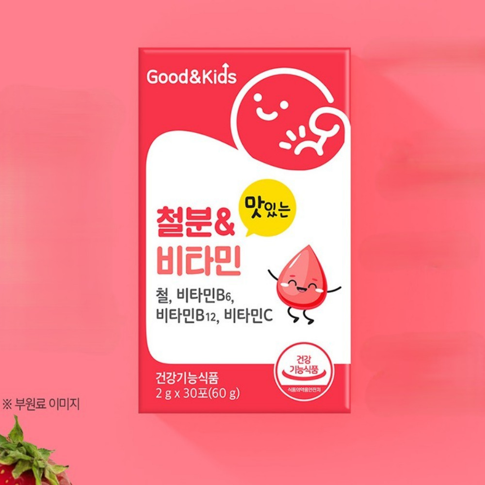 <b>내츄럴플러스</b> 굿앤키즈 맛있는 철분 비타민 두돌 아기 임산부 유아 어린이 30포, 1개