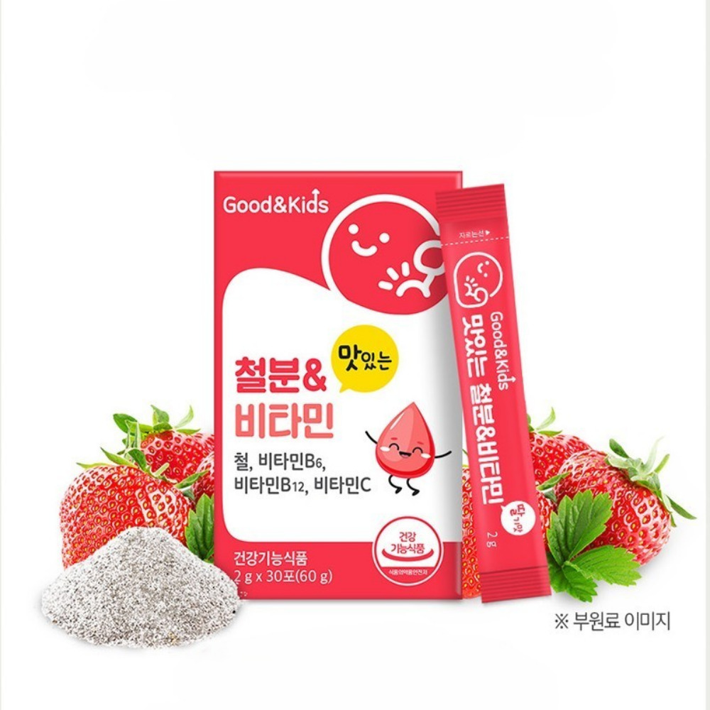 <b>내츄럴플러스</b> 굿앤키즈 맛있는 철분 비타민 두돌 아기 임산부 유아 어린이 30포, 1개