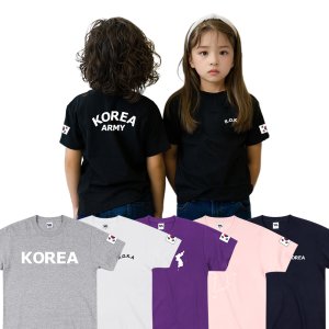 ROKA 키즈 20수 면 반팔 티셔츠 여아 남아 로카 반팔티 아동 주니어 가족티 군인티