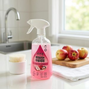 뿌려쓰는 주방 세제 애플향 간편 설거지 식물유래 저자극 기름때 제거 세척제 750ml