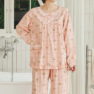 코지이지 국내산 면레이온 여긴팔 파자마세트 8092