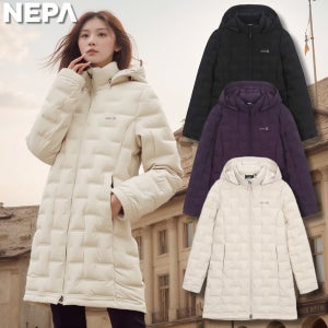 네파 역시즌 롱패딩 여성 중기장 구스 경량자켓 겨울 간절기 다운 자켓