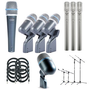 DRUMPACK3 SHURE BETA52 1개 BETA57A 1개 BETA56 3개 SM81 3개 케이블 스탠드 포함
