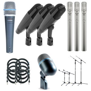 DRUMPACK 13 SHURE BETA52A 1개 BETA57A 1개 MD421ii 3개 SM81 3개 케이블 스탠드 포함