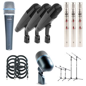 DRUMPACK 14 SHURE BETA52A 1개 BETA57A 1개 MD421ii 3개 SM81 3개 케이블 스탠드 포함