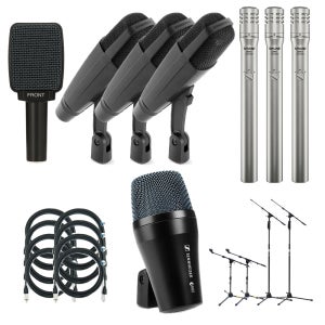 DRUMPACK 15 SENNHEISER E902 1개 E906 1개 MD421ii 3개 SHURE SM81 3개 케이블 스탠드 포함