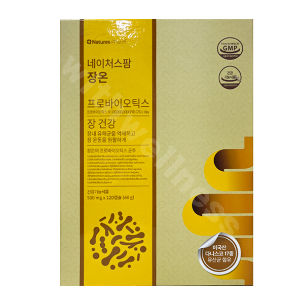 <b>네이처스팜</b> 장온 프로바이오틱스 120캡슐, 다니스코사 17종유산균