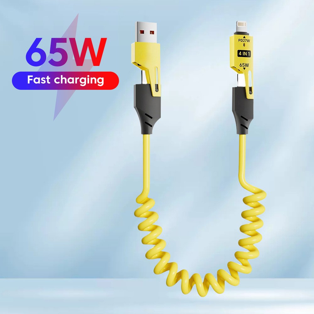 고속 스프링 TYPE 15용 접이식 65W 케이블 PD 데이터 IN 코드 충전기 충전 USB Gr n 1 5m