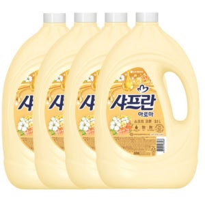 기분좋은향기 샤프란 섬유유연제 소프트코튼 3.1L 4개